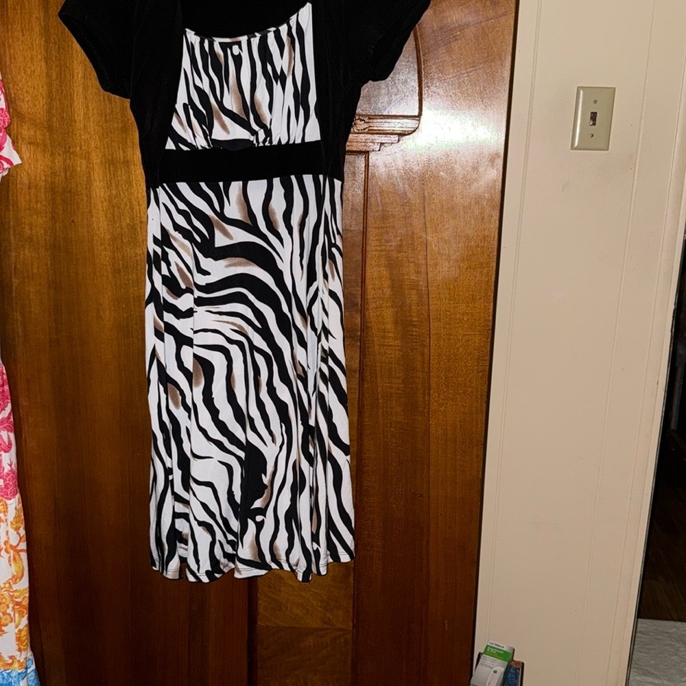 Zebra Print Dress with Black Top